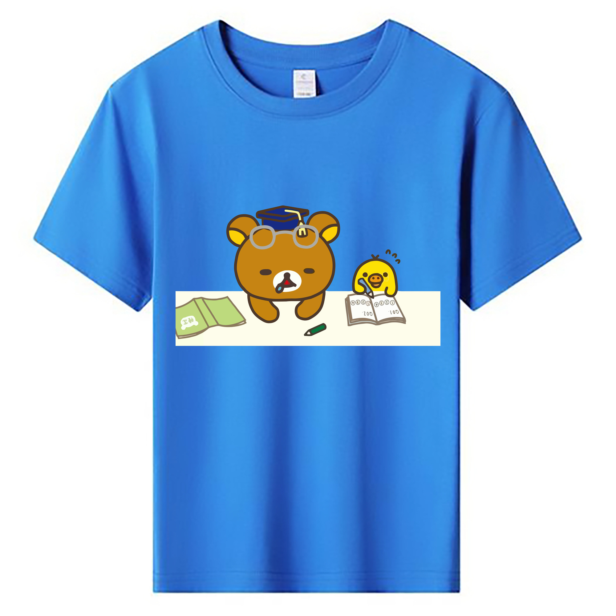 （画像用） リラックマ リラックマ キイロイトリ Rilakkuma Korilakkuma Kiiroitori 綿100％キッズTシャツ（フロントプリント）